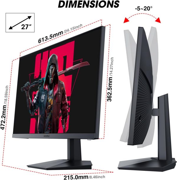 Koorui GN02 Gaming Monitor - 27" - 240Hz 1ms - Image 7