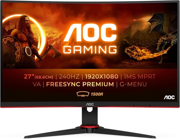 AOC C27G2ZE 27" Curved Gaming Monitor - 240Hz 0.5ms - Image 2
