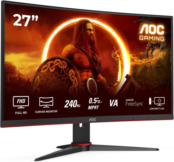 AOC C27G2ZE 27" Curved Gaming Monitor - 240Hz 0.5ms