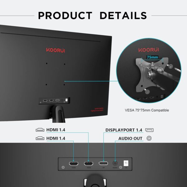 KOORUI 24E4 24″ Gaming Monitor - 165Hz - Refurbished - Image 3
