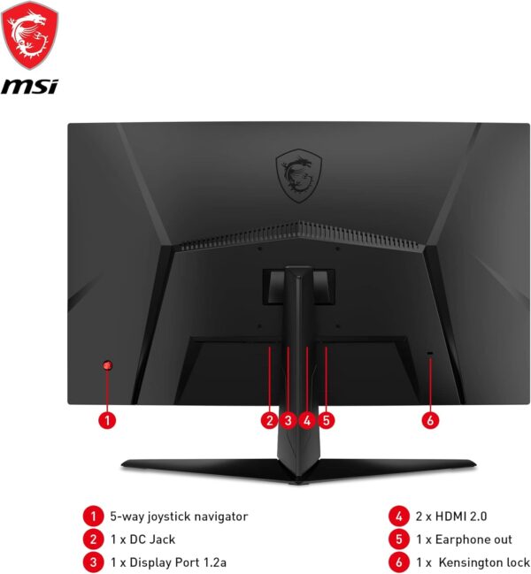 MSI G27C4X 27″ Curved Gaming Monitor - 250Hz - Refurbished - Image 4