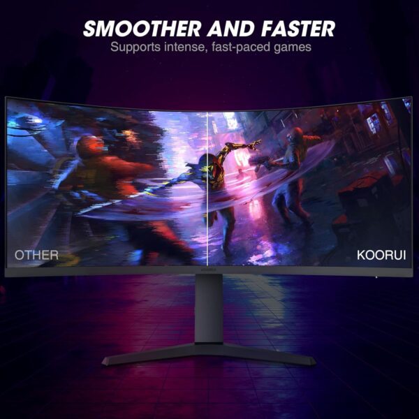 KOORUI 34E6UC 34″ QHD Ultra-Wide Curved Gaming Monitor - Refurbished - Image 3