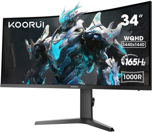 KOORUI 34E6UC 34″ QHD Ultra-Wide Curved Gaming Monitor - Refurbished
